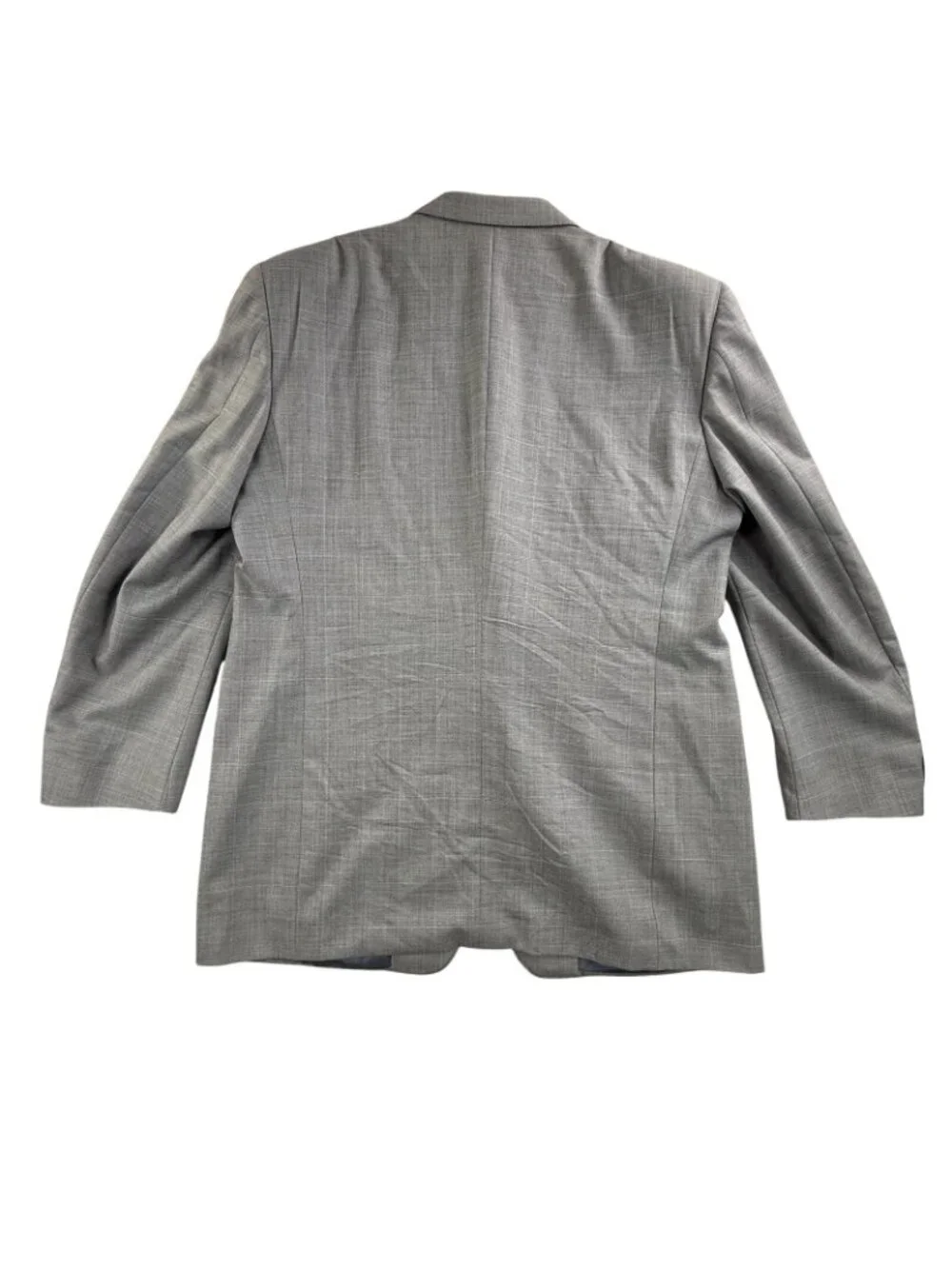 Canali Suit Jacket Mens EU 58 Gray Check Super 120s Wool Made Italy Sport Coat